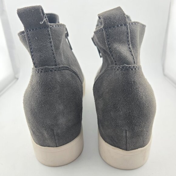 Steve Madden Wedgie Gray Suede Hidden‑Wedge Sneaker Bootie Size 9.5M - Picture 3 of 7